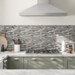 GoodHome Foxe Grey Muretto Polished Gloss Flat Glass Mosaic Tile Sheet, (L)300mm (W)300mm - thumbnail 6