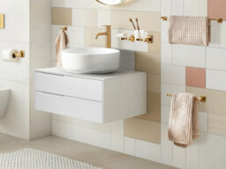 Beliani 6-Piece Bathroom Hardware Set Talara With Towel Bars And Hooks Gold - thumbnail 2