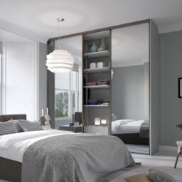 Spacepro Classic Panelled Mirrored Gloss Nickel 3 Door Sliding Wardrobe Door Kit (H)2220mm (W)2672mm - thumbnail 4