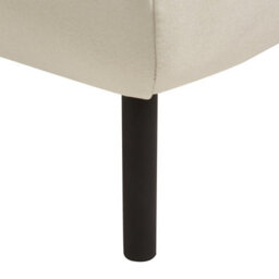 Wyld And Coco Casaluxe Ottoman Footstool, Light Beige Fabric, Black Edging, Eucalyptus Legs - 68 X 68 X 42 Cm - thumbnail 6