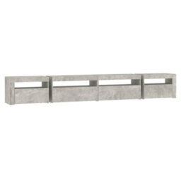 Berkfield Modern Tv Cabinet With Led Lights Concrete Grey 270X35X40 Cm - thumbnail 8