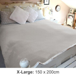 Snug Rug Snug-Rug Premium Blanket Luxury Sherpa Fleece Sofa Tv Throw Large Blankets 150X200Cm - Pebble Grey - thumbnail 5