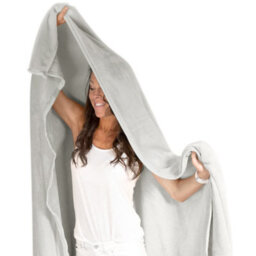 Snug Rug Snug-Rug Premium Blanket Luxury Sherpa Fleece Sofa Tv Throw Large Blankets 150X200Cm - Pebble Grey - thumbnail 4