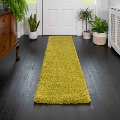 Loomed Soft Value Fern Green Shaggy Runner Rug 60X230Cm - image 1