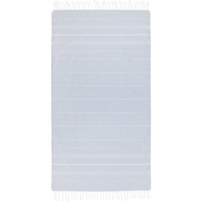 Anna Hammam Striped Cotton Beach Towel Light Blue (One Size) - image 1