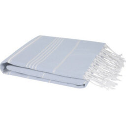Anna Hammam Striped Cotton Beach Towel Light Blue (One Size) - thumbnail 2