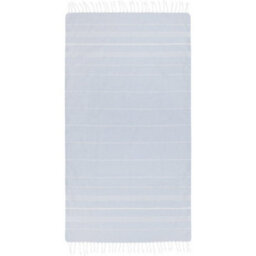 Anna Hammam Striped Cotton Beach Towel Light Blue (One Size)