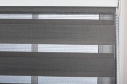 Furnished Day And Night Roller Blinds - Dark Grey Striped Roller Shades For Windows And Doors (W)230Cm (L)165Cm - thumbnail 6