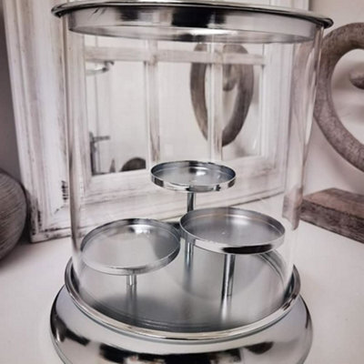Biznest Framed Glass Set 3 Tea Light Candle Holder Gift Present Home Décor Lovely Display