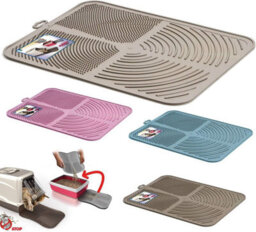 Cat Centre.Direct Cat Centre Large Corner Litter Tray With Nonslip Mat In Pink - thumbnail 4