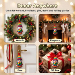 CLEFFNS 16Pcs Christmas Snowman Ornaments For Tree Decoration Santa Hats Scarves Snowman Christmas Tree Ornaments For Holiday Party Decor - thumbnail 9