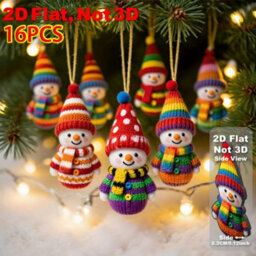 CLEFFNS 16Pcs Christmas Snowman Ornaments For Tree Decoration Santa Hats Scarves Snowman Christmas Tree Ornaments For Holiday Party Decor - thumbnail 1