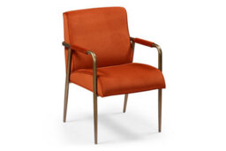 Wyld Haus Luxemburg Burnt Orange Velvet Armchair With Brass Arms - thumbnail 3