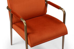 Wyld Haus Luxemburg Burnt Orange Velvet Armchair With Brass Arms - thumbnail 6