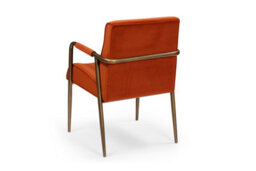 Wyld Haus Luxemburg Burnt Orange Velvet Armchair With Brass Arms - thumbnail 5