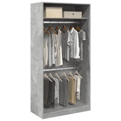 Vidaxl Wardrobe Concrete Grey 100X50X200 Cm Engineered Wood - image 1