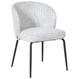 Beliani Set Of 2 Dining Chairs Zana Fabric White/ Blue - thumbnail 5