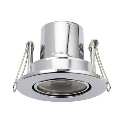 Luminosa Lighting Luminosa Shieldeco 500 Cct Tiltable Light 5W Recessed Downlight Chrome Effect Plate - image 1