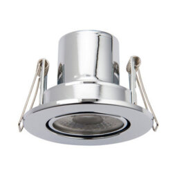 Luminosa Lighting Luminosa Shieldeco 500 Cct Tiltable Light 5W Recessed Downlight Chrome Effect Plate