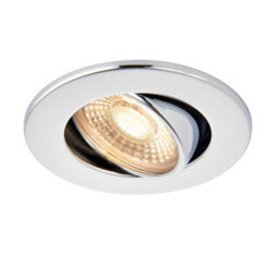 Luminosa Lighting Luminosa Shieldeco 500 Cct Tiltable Light 5W Recessed Downlight Chrome Effect Plate - thumbnail 2