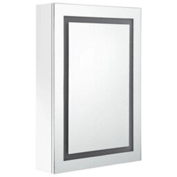Berkfield Led Bathroom Mirror Cabinet Shining White 50X13X70 Cm - thumbnail 3