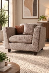 Loft Home Victoria Woven Patterns Fabric Armchair - thumbnail 1