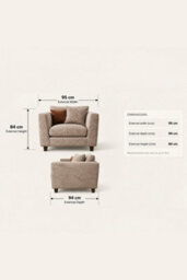 Loft Home Victoria Woven Patterns Fabric Armchair - thumbnail 3