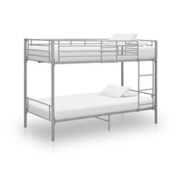 Berkfield Bunk Bed Grey Metal 90X200 Cm - thumbnail 1