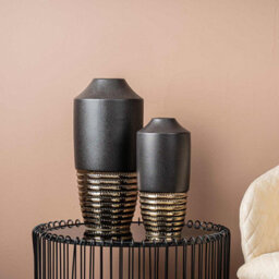Vanity Living 40.5Cm Black And Textured Bronze Ceramic Vase For Home Decor - thumbnail 5