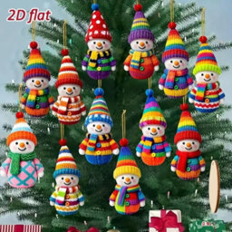 Amorly 12Pack Wooden Snowman Hanging Ornaments, Vibrant Cute Christmas Tree Decor, Winter Wooden Crafts For Wreath, Indoor Decoration - thumbnail 2