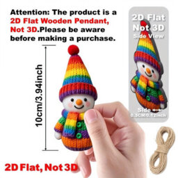 Amorly 12Pack Wooden Snowman Hanging Ornaments, Vibrant Cute Christmas Tree Decor, Winter Wooden Crafts For Wreath, Indoor Decoration - thumbnail 3