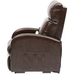 Loops Comfortable Single Motor Rise And Recline Lounge Chair In Chestnut Pu Leather - thumbnail 4