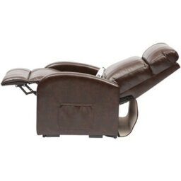 Loops Comfortable Single Motor Rise And Recline Lounge Chair In Chestnut Pu Leather - thumbnail 5