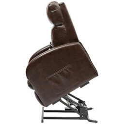 Loops Comfortable Single Motor Rise And Recline Lounge Chair In Chestnut Pu Leather - thumbnail 6