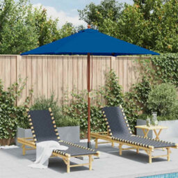 Walplus Garden Parasol With Wooden Pole Blue 150X200 Cm