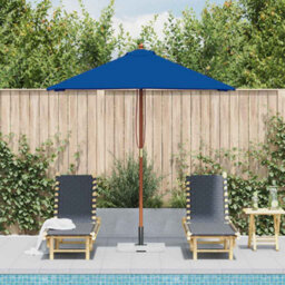 Walplus Garden Parasol With Wooden Pole Blue 150X200 Cm - thumbnail 3