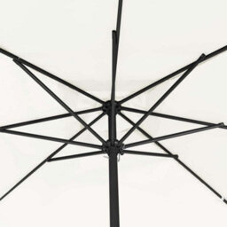 Berkfield Garden Parasol White, Black 295 X 295 X 245 Cm Polyester, Steel - thumbnail 4