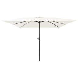 Berkfield Garden Parasol White, Black 295 X 295 X 245 Cm Polyester, Steel - thumbnail 1