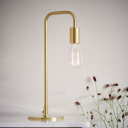 Modern Hangman Table Lamp Brass Industrial Metal Arm Bedside Desk Light Base - thumbnail 5