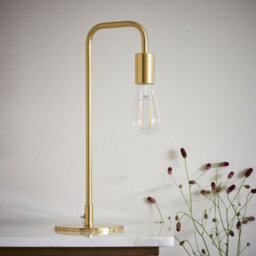Modern Hangman Table Lamp Brass Industrial Metal Arm Bedside Desk Light Base - thumbnail 4