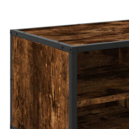Berkfield Tv Cabinet Smoked Oak 80X34.5X40 Cm Engineered Wood And Metal - thumbnail 9
