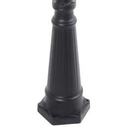Beliani 3-Light Outdoor Lamp Post Black Aluminium With Synthetic Shade 2090mm - thumbnail 4