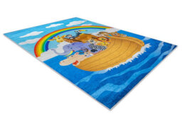 RugsX Bambino 2685 Washing Carpet Animals, Boat For Children Anti-Slip - Blue Brown  80X150 Cm - thumbnail 3