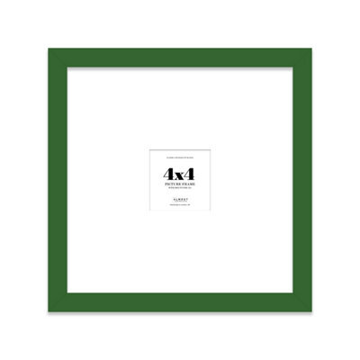 "4X4"" Green Picture Frame - 4X4"" Square Frame With 1X1"" Mount For 4X4""/1X1"" Pictures Moderrn Style Thin Edge, 1 Pack" - image 1