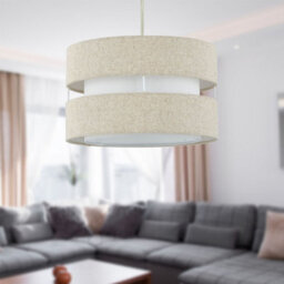 First Choice Lighting Benni - Natural Linen 26Cm Pendant Shade - thumbnail 4