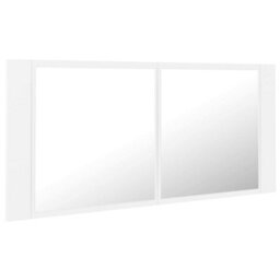 Berkfield Stylish Led Bathroom Mirror Cabinet White 100X12X45 Cm - thumbnail 3