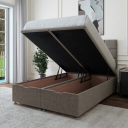 Bedmaster Slate Linen Ottoman Divan Base And Square Headboard Single - thumbnail 3