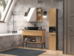 Nel Iii Bathroom Cabinet Antracite Artisan Oak - thumbnail 3