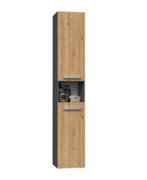 Nel Iii Bathroom Cabinet Antracite Artisan Oak - thumbnail 1