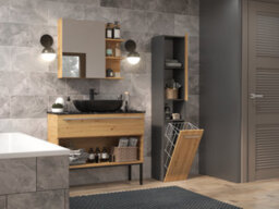 Nel Iii Bathroom Cabinet Antracite Artisan Oak - thumbnail 5